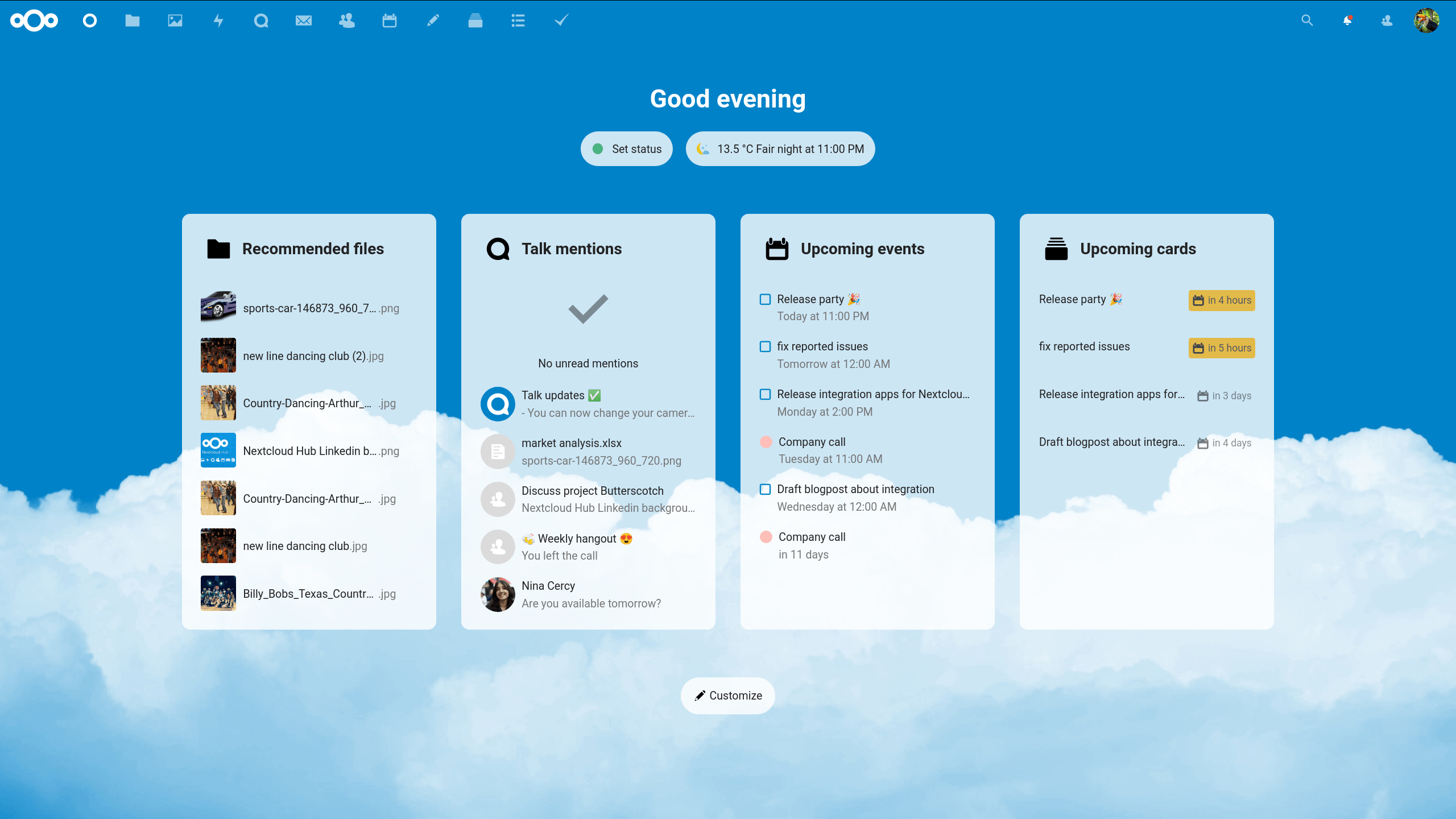 Nextcloud Hub 10 Interface